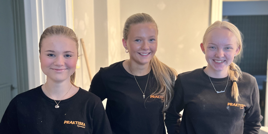 Tre elever från Praktiska Gymnasiet i Nykvarn.